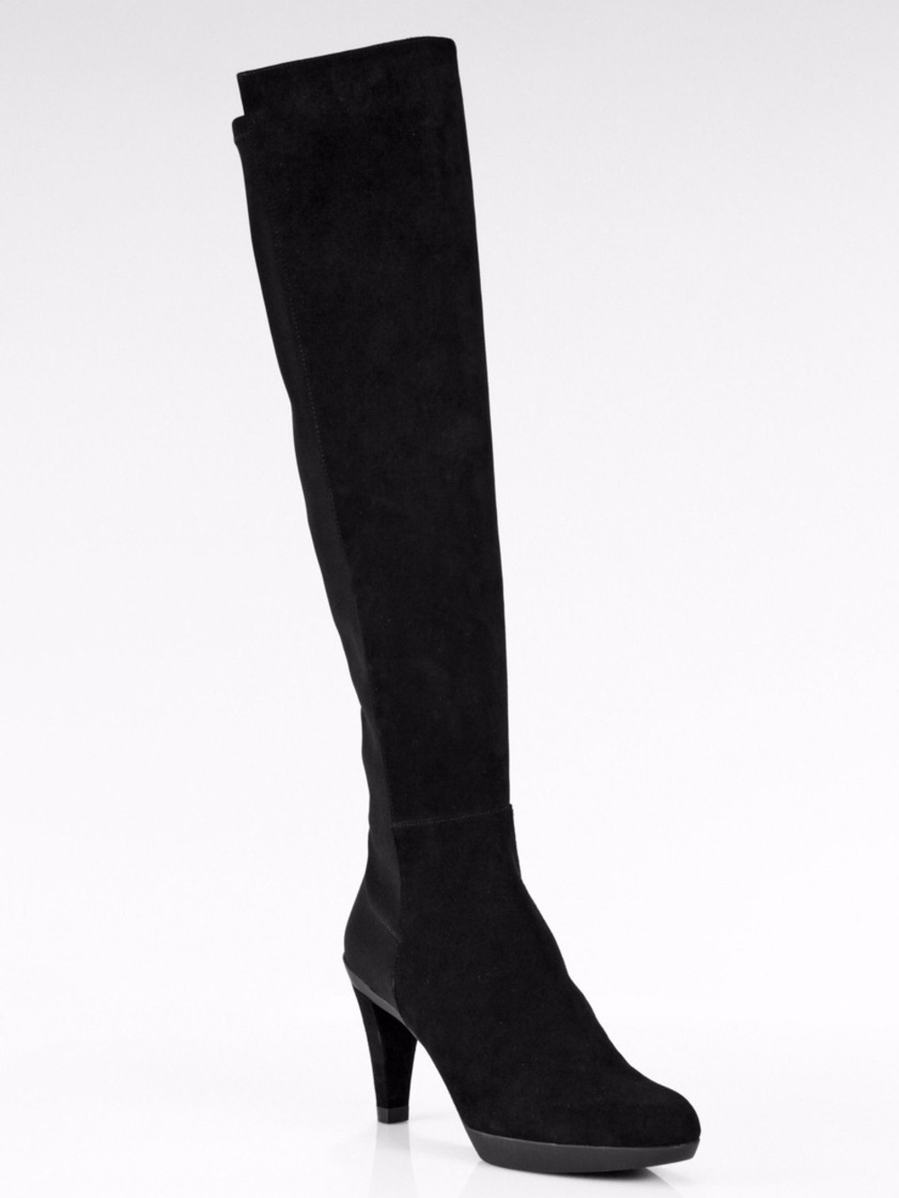 Stuart Weitzman black gothic blockette over-the-knee stretch boots